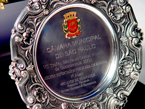 Salva de Prata, Primeiro Lugar no prêmio São Paulo Capital Mundial da Gastronomia - Foto de Sérgio Joaquim de Almeida